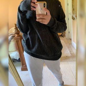 green/grey crewneck sweater